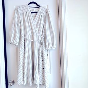 Calvin Klein Striped Long-sleeve Dress